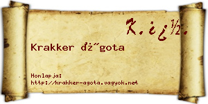 Krakker Ágota névjegykártya